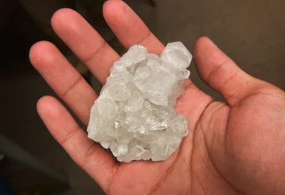 elli showed me a crystal rock he got from alberta